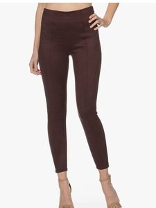 Spanx NWOT Faux Suede Leggings in Dark Terracotta Slimming Women's Small